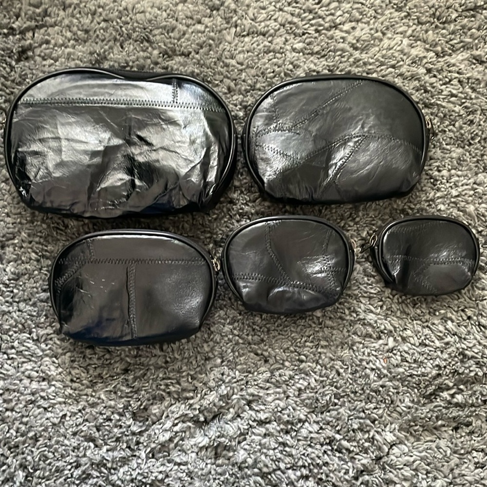 Vintage leather nesting bags